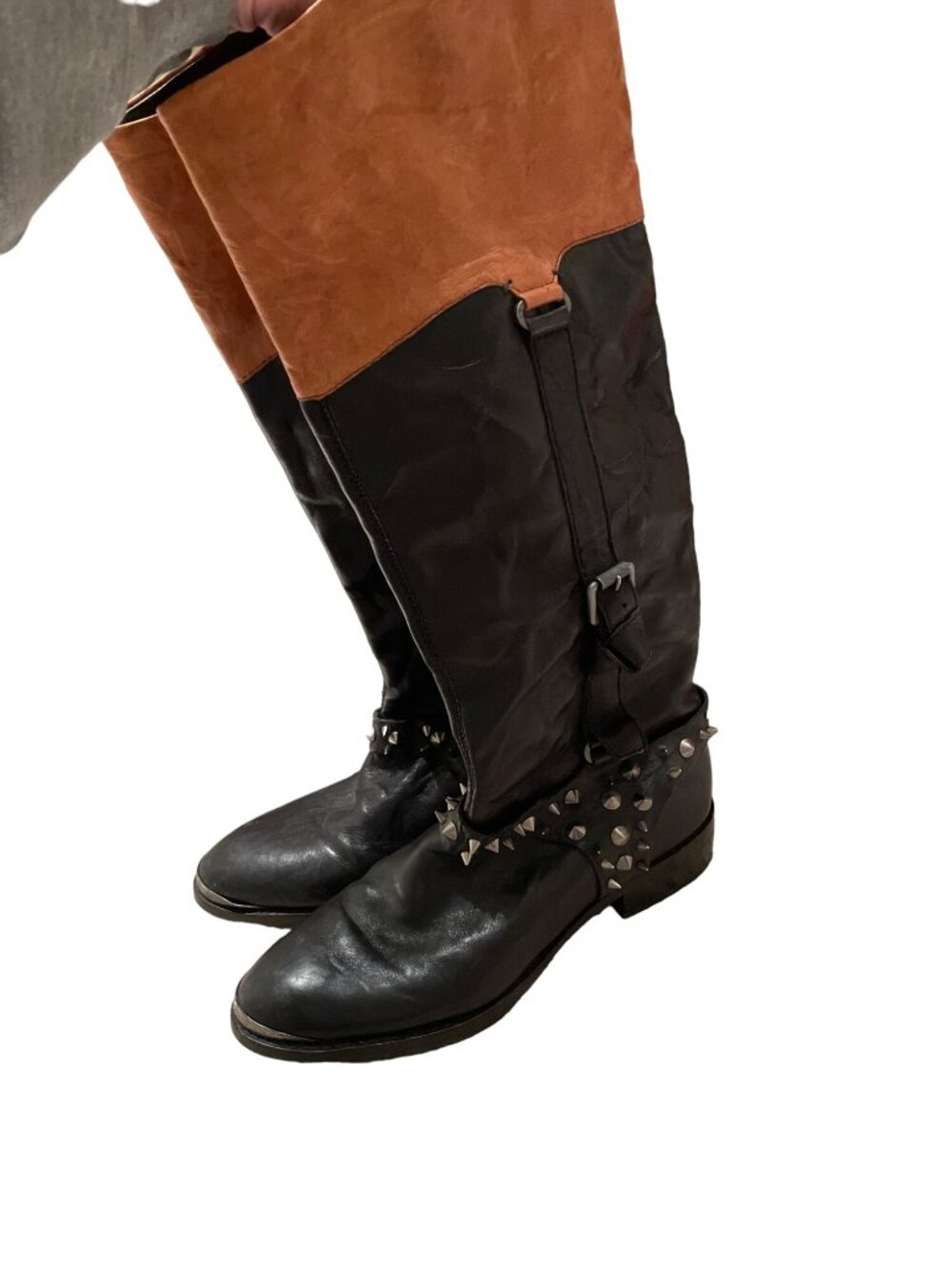 Sam Edelman Two Toned Spike Detailed Knee High Boots Sz 9M